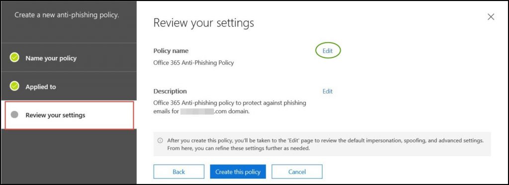 Office 365 Anti-Phishing Policy – How To Enable Anti-Phishing Settings