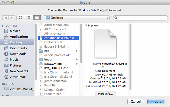 save excel contacts to outlook for mac
